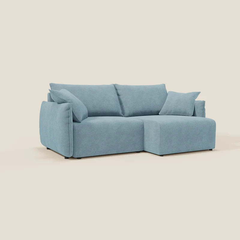 Flexar Canapé avec assises coulissantes et dossier en duvet en bouclette douce et imperméable T07 Bleu pastel