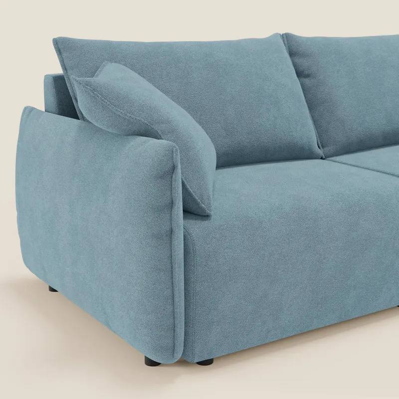 Flexar Canapé avec assises coulissantes et dossier en duvet en bouclette douce et imperméable T07 Bleu pastel