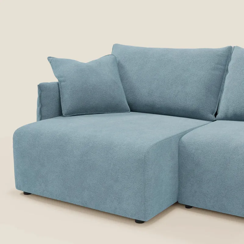 Flexar Canapé avec assises coulissantes et dossier en duvet en bouclette douce et imperméable T07 Bleu pastel