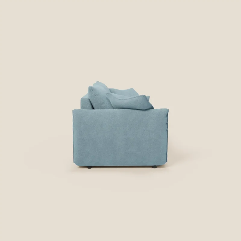 Flexar Canapé avec assises coulissantes et dossier en duvet en bouclette douce et imperméable T07 Bleu pastel