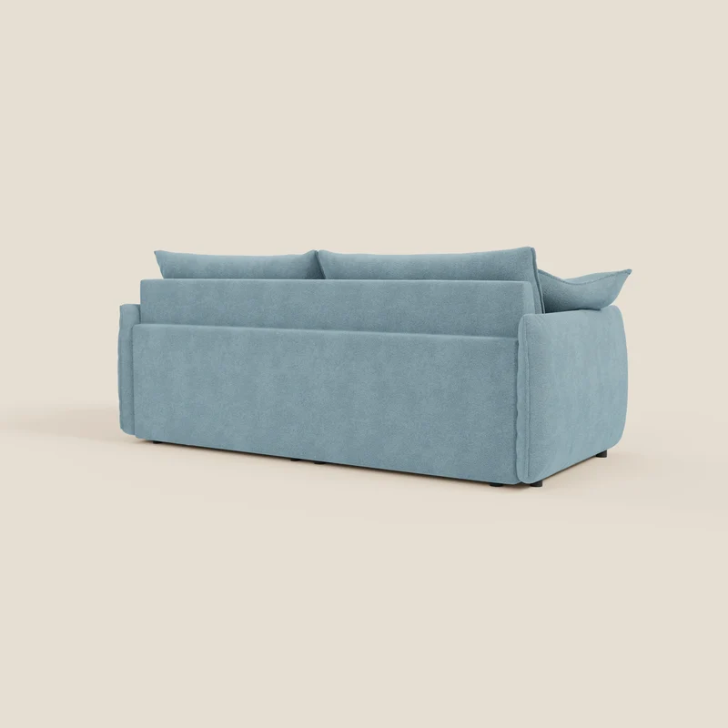 Flexar Canapé avec assises coulissantes et dossier en duvet en bouclette douce et imperméable T07 Bleu pastel