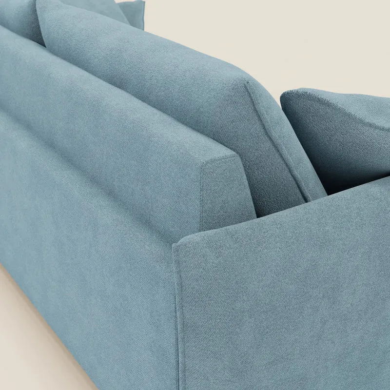 Flexar Canapé avec assises coulissantes et dossier en duvet en bouclette douce et imperméable T07 Bleu pastel
