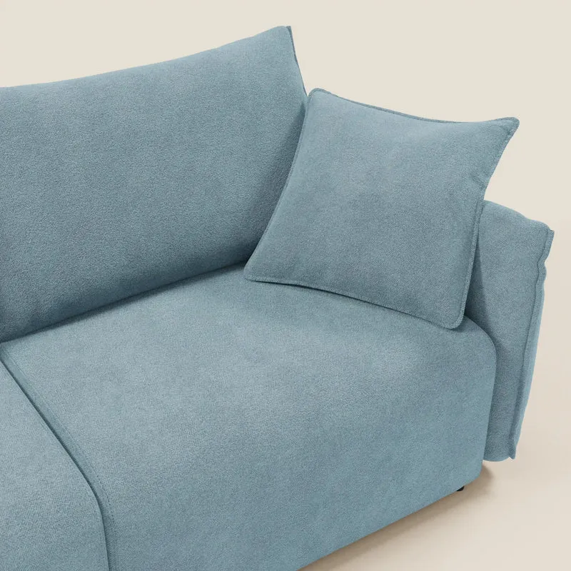 Flexar Canapé avec assises coulissantes et dossier en duvet en bouclette douce et imperméable T07 Bleu pastel