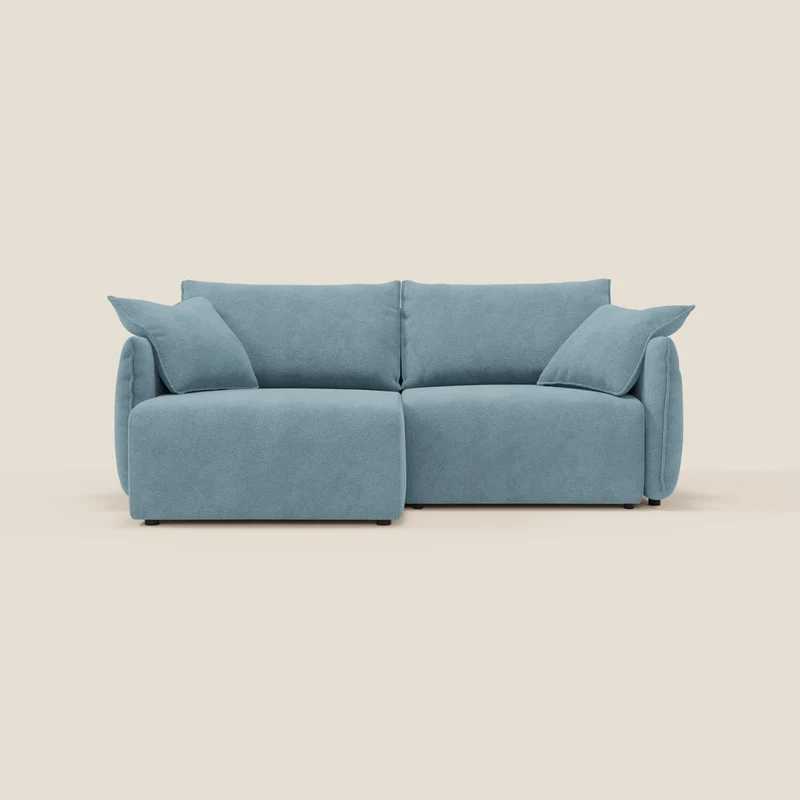 Flexar Canapé avec assises coulissantes et dossier en duvet en bouclette douce et imperméable T07 Bleu pastel