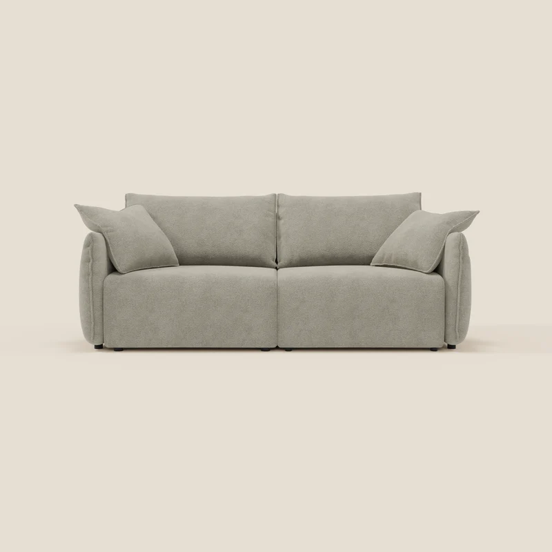 Flexar Canapé avec assises coulissantes et dossier en duvet en bouclette douce et imperméable T07 Beige