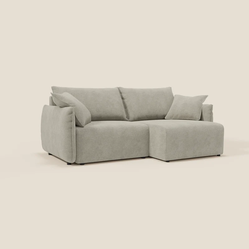 Flexar Canapé avec assises coulissantes et dossier en duvet en bouclette douce et imperméable T07 Beige