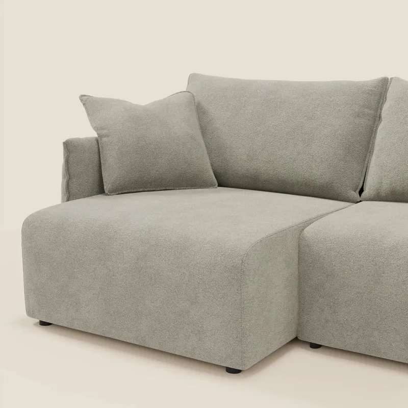 Flexar Canapé avec assises coulissantes et dossier en duvet en bouclette douce et imperméable T07 Beige