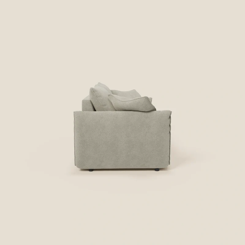 Flexar Canapé avec assises coulissantes et dossier en duvet en bouclette douce et imperméable T07 Beige