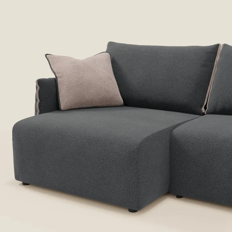 Flexar Canapé avec assises coulissantes et dossier en duvet en bouclette douce et imperméable T07 Anthracite - rose