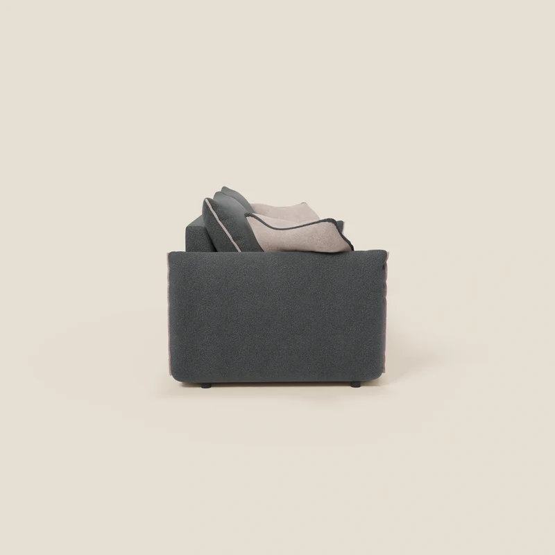 Flexar Canapé avec assises coulissantes et dossier en duvet en bouclette douce et imperméable T07 Anthracite - rose