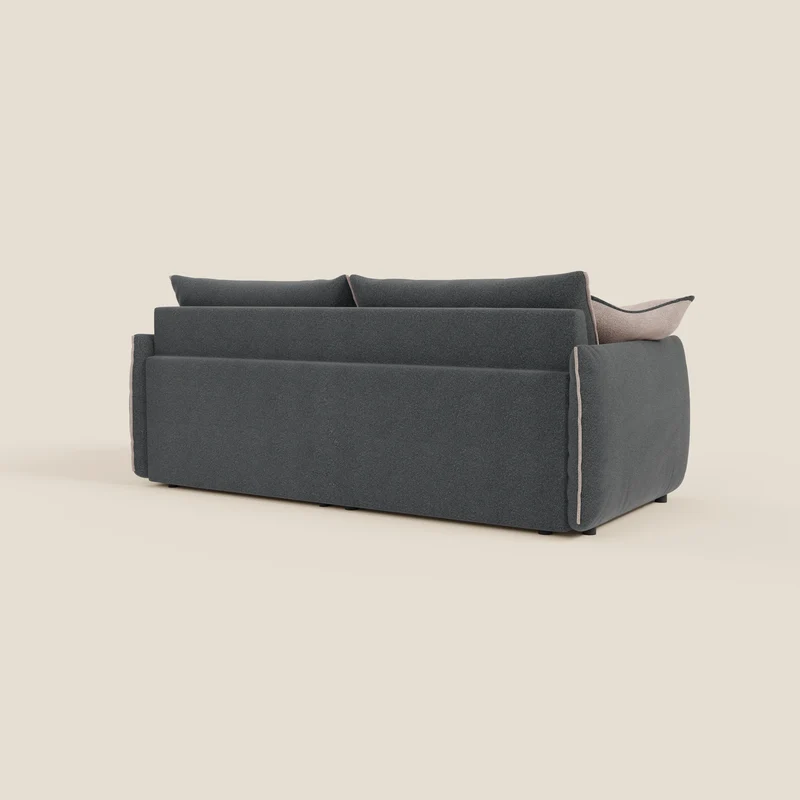 Flexar Canapé avec assises coulissantes et dossier en duvet en bouclette douce et imperméable T07 Anthracite - rose