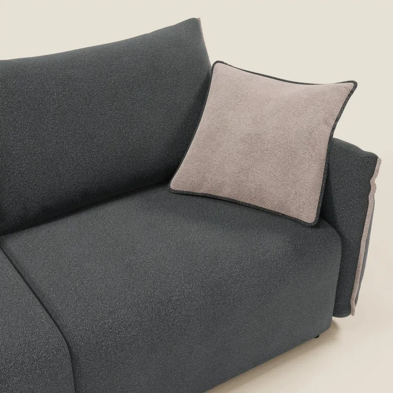 Flexar Canapé avec assises coulissantes et dossier en duvet en bouclette douce et imperméable T07 Anthracite - rose