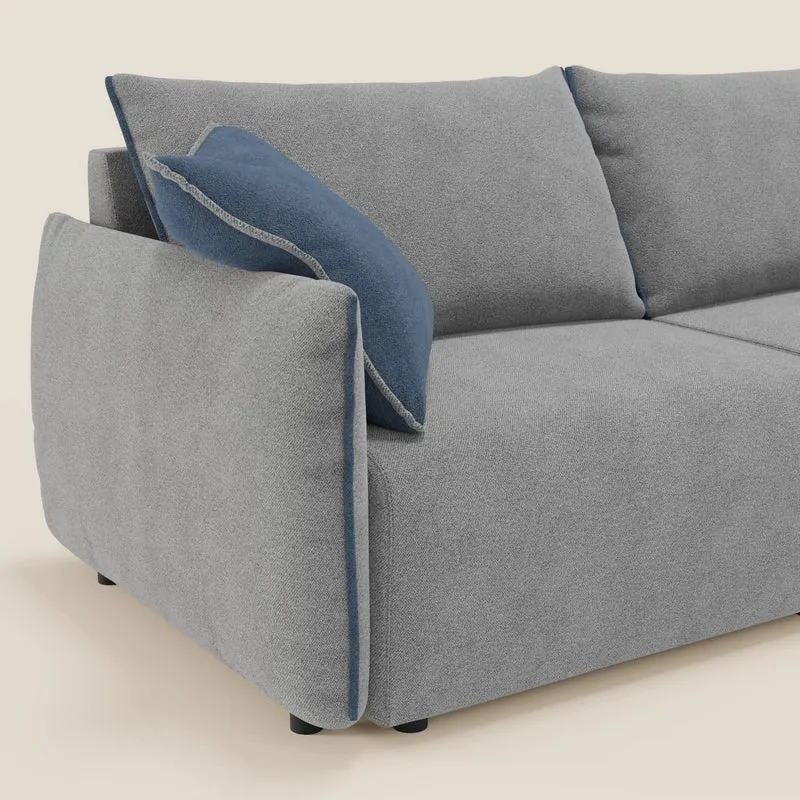 Flexar Canapé avec assises coulissantes et dossier en duvet en bouclette douce et imperméable T07 Gris - bleu