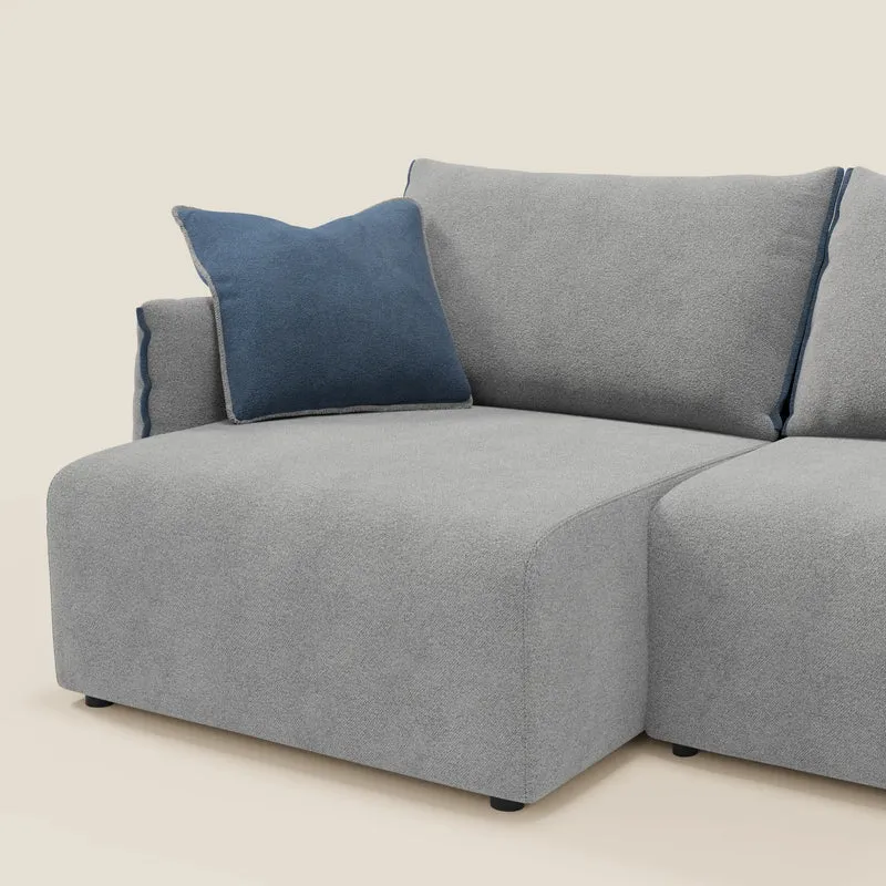 Flexar Canapé avec assises coulissantes et dossier en duvet en bouclette douce et imperméable T07 Gris - bleu