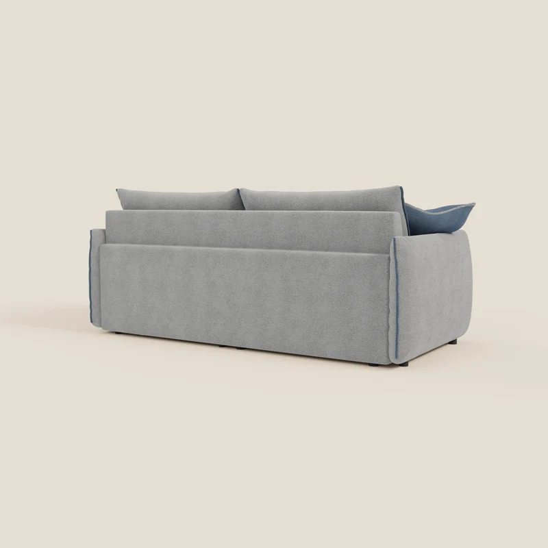 Flexar Canapé avec assises coulissantes et dossier en duvet en bouclette douce et imperméable T07 Gris - bleu