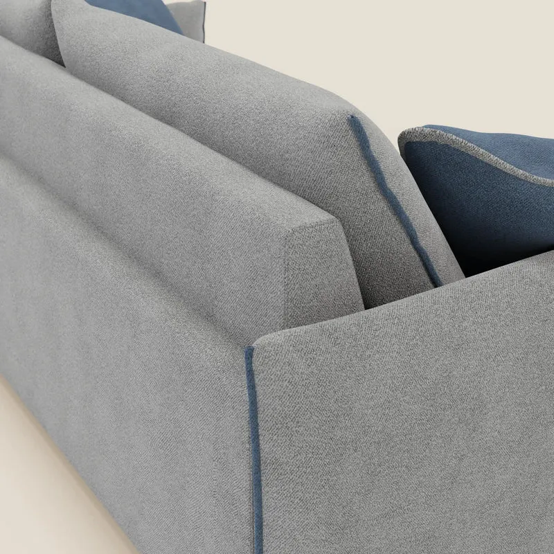 Flexar Canapé avec assises coulissantes et dossier en duvet en bouclette douce et imperméable T07 Gris - bleu