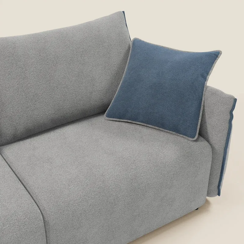 Flexar Canapé avec assises coulissantes et dossier en duvet en bouclette douce et imperméable T07 Gris - bleu