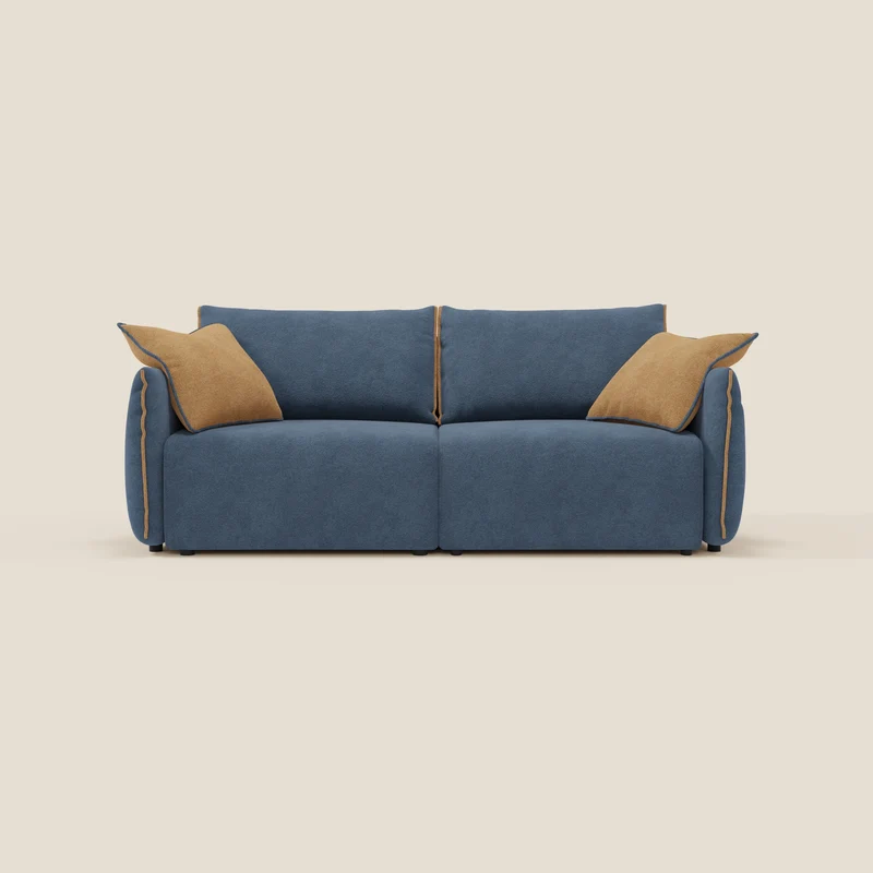 Flexar Canapé avec assises coulissantes et dossier en duvet en bouclette douce et imperméable T07 Bleu - orange