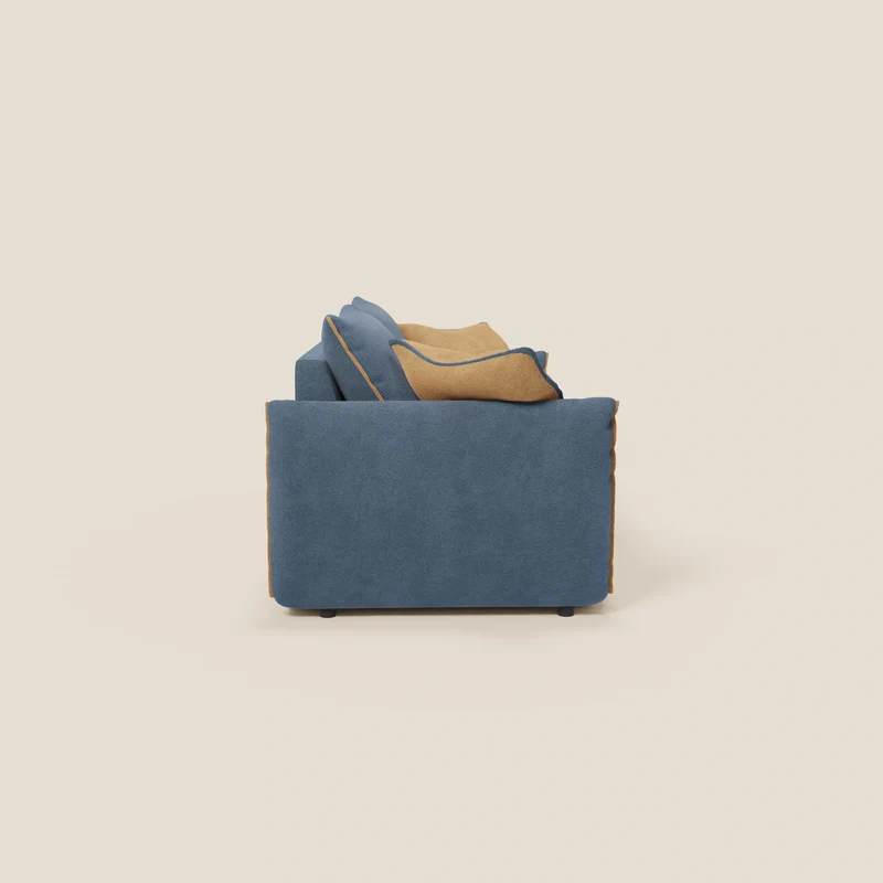 Flexar Canapé avec assises coulissantes et dossier en duvet en bouclette douce et imperméable T07 Bleu - orange