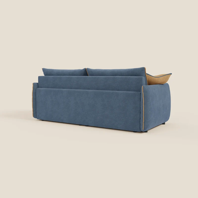 Flexar Canapé avec assises coulissantes et dossier en duvet en bouclette douce et imperméable T07 Bleu - orange