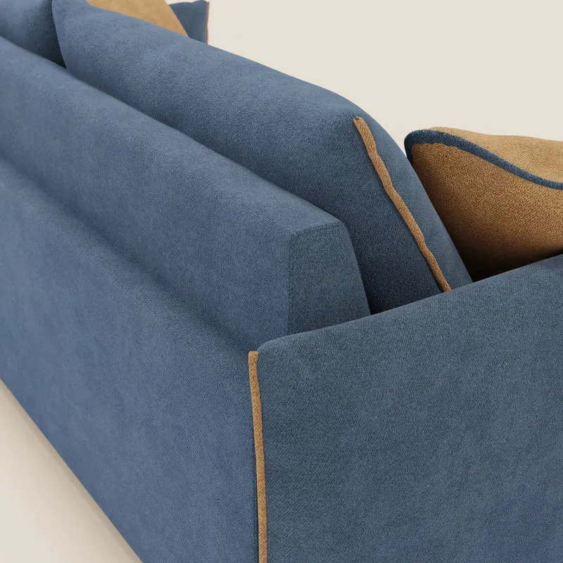Flexar Canapé avec assises coulissantes et dossier en duvet en bouclette douce et imperméable T07 Bleu - orange