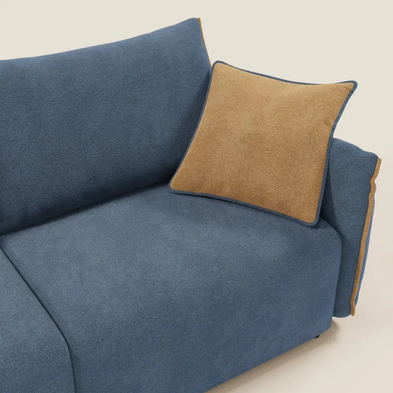 Flexar Canapé avec assises coulissantes et dossier en duvet en bouclette douce et imperméable T07 Bleu - orange