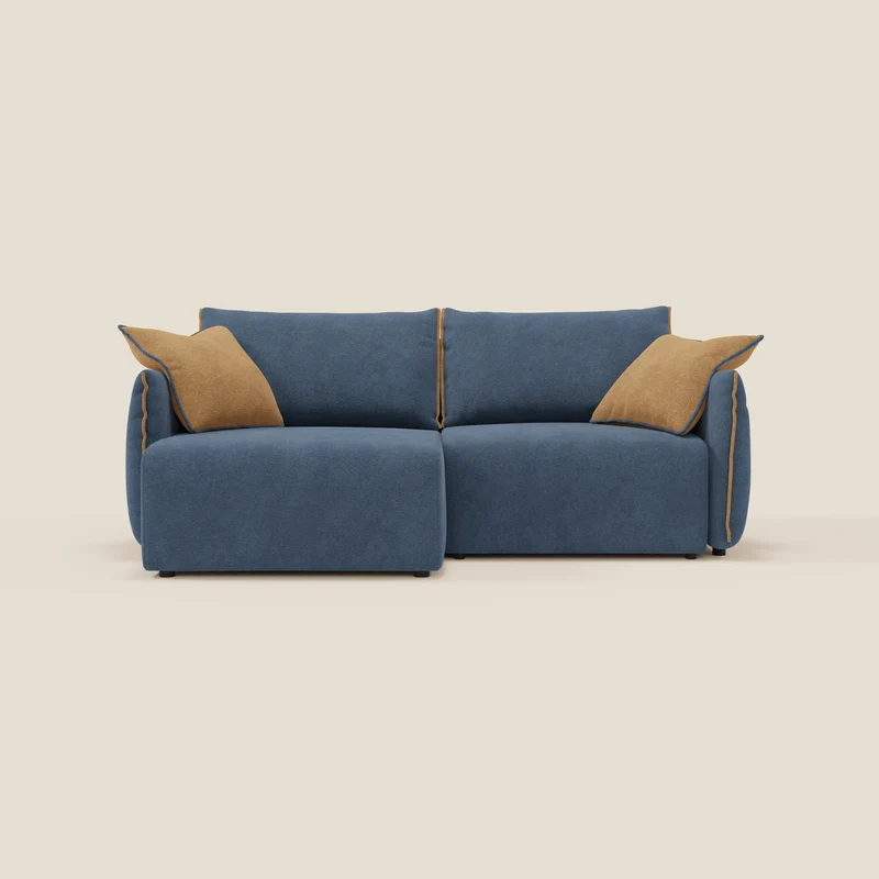 Flexar Canapé avec assises coulissantes et dossier en duvet en bouclette douce et imperméable T07 Bleu - orange