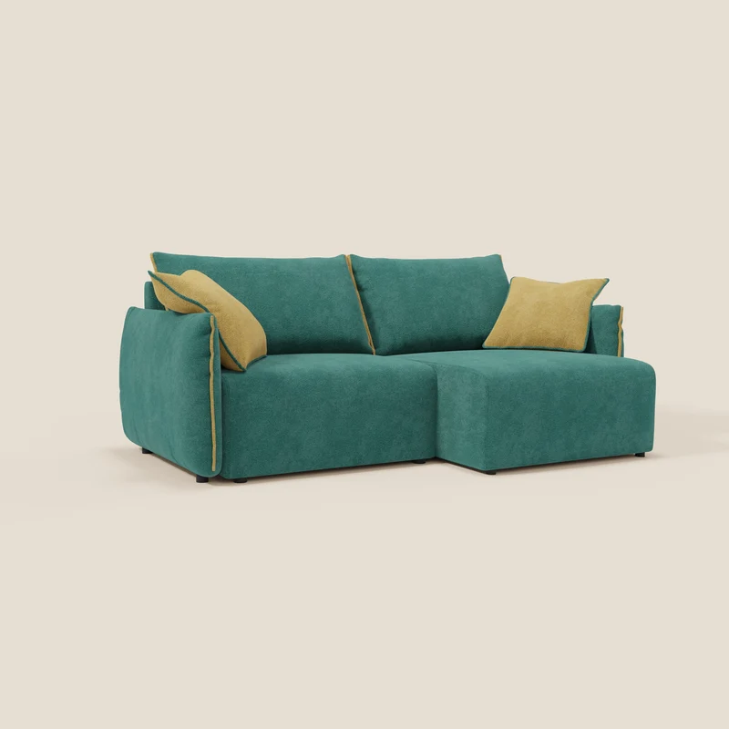 Flexar Canapé avec assises coulissantes et dossier en duvet en bouclette douce et imperméable T07 Vert - jaune
