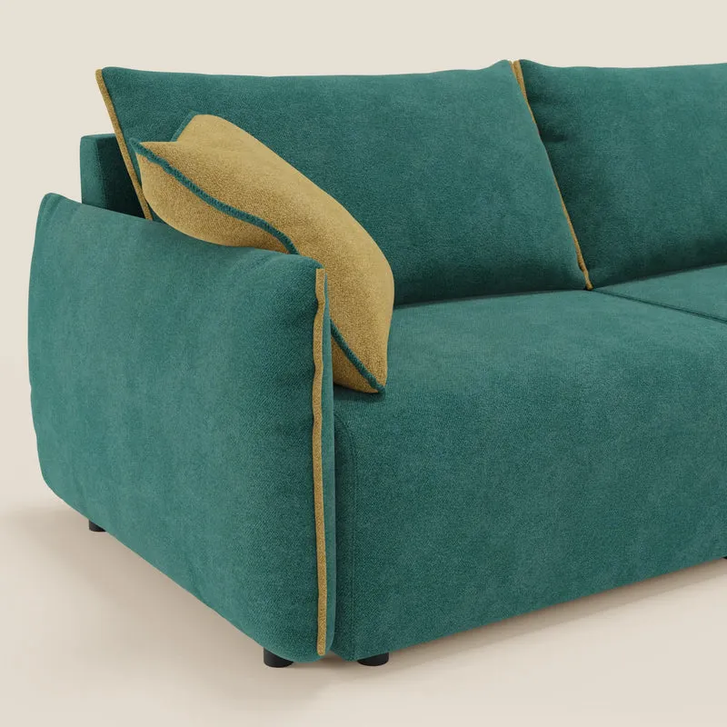 Flexar Canapé avec assises coulissantes et dossier en duvet en bouclette douce et imperméable T07 Vert - jaune
