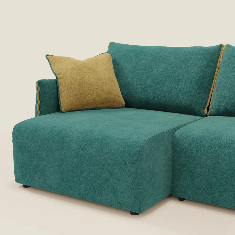 Flexar Canapé avec assises coulissantes et dossier en duvet en bouclette douce et imperméable T07 Vert - jaune