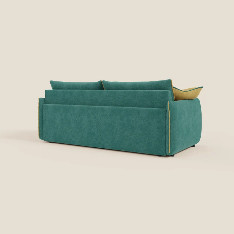 Flexar Canapé avec assises coulissantes et dossier en duvet en bouclette douce et imperméable T07 Vert - jaune