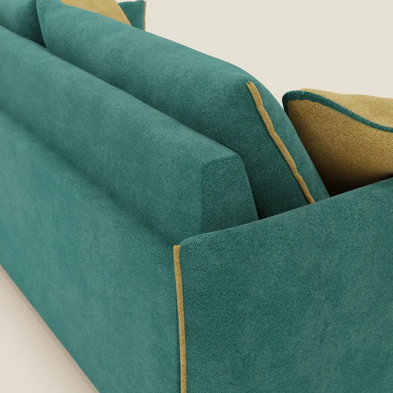 Flexar Canapé avec assises coulissantes et dossier en duvet en bouclette douce et imperméable T07 Vert - jaune
