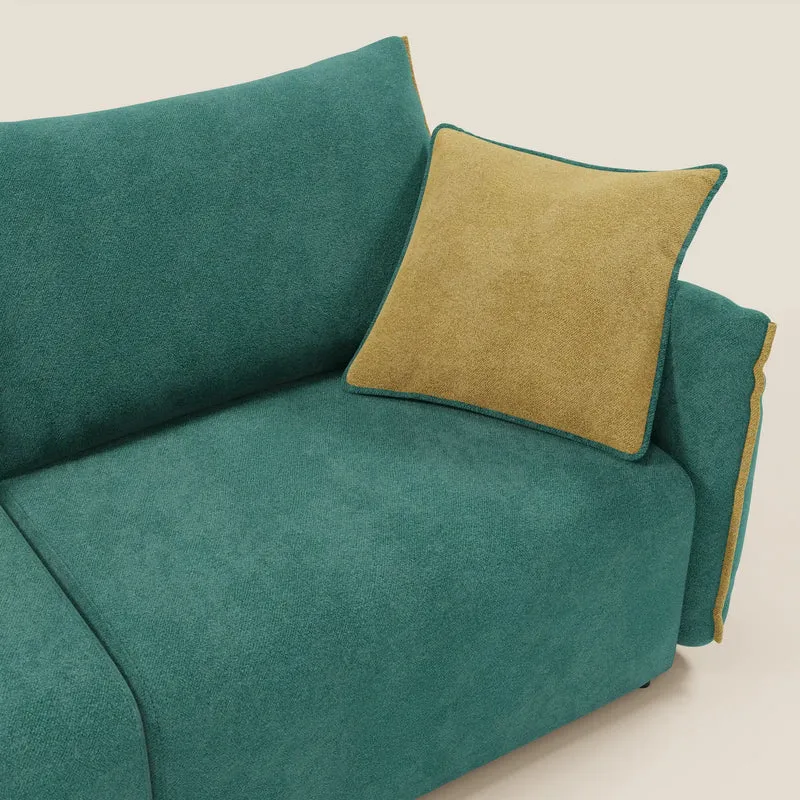 Flexar Canapé avec assises coulissantes et dossier en duvet en bouclette douce et imperméable T07 Vert - jaune