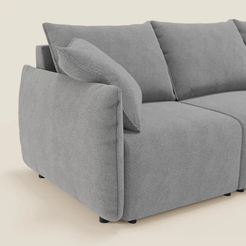 Flexar Canapé avec 3 assises coulissantes et dossier en duvet en bouclette douce et imperméable T07 Gris