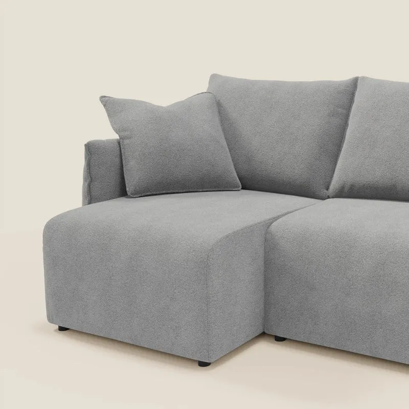 Flexar Canapé avec 3 assises coulissantes et dossier en duvet en bouclette douce et imperméable T07 Gris