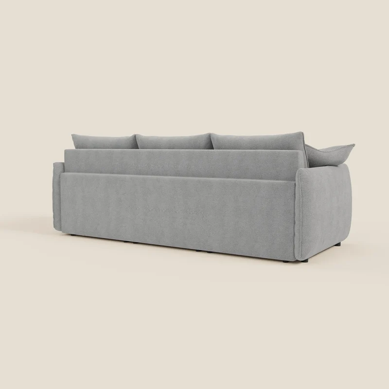 Flexar Canapé avec 3 assises coulissantes et dossier en duvet en bouclette douce et imperméable T07 Gris