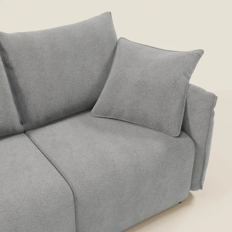 Flexar Canapé avec 3 assises coulissantes et dossier en duvet en bouclette douce et imperméable T07 Gris