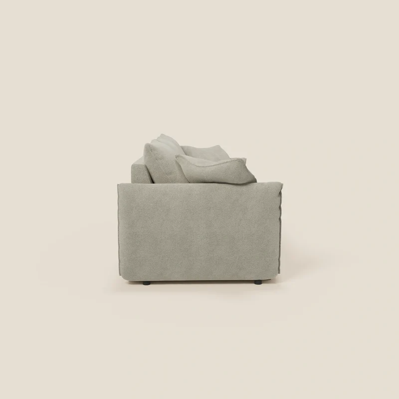 Flexar Canapé avec 3 assises coulissantes et dossier en duvet en bouclette douce et imperméable T07 beige