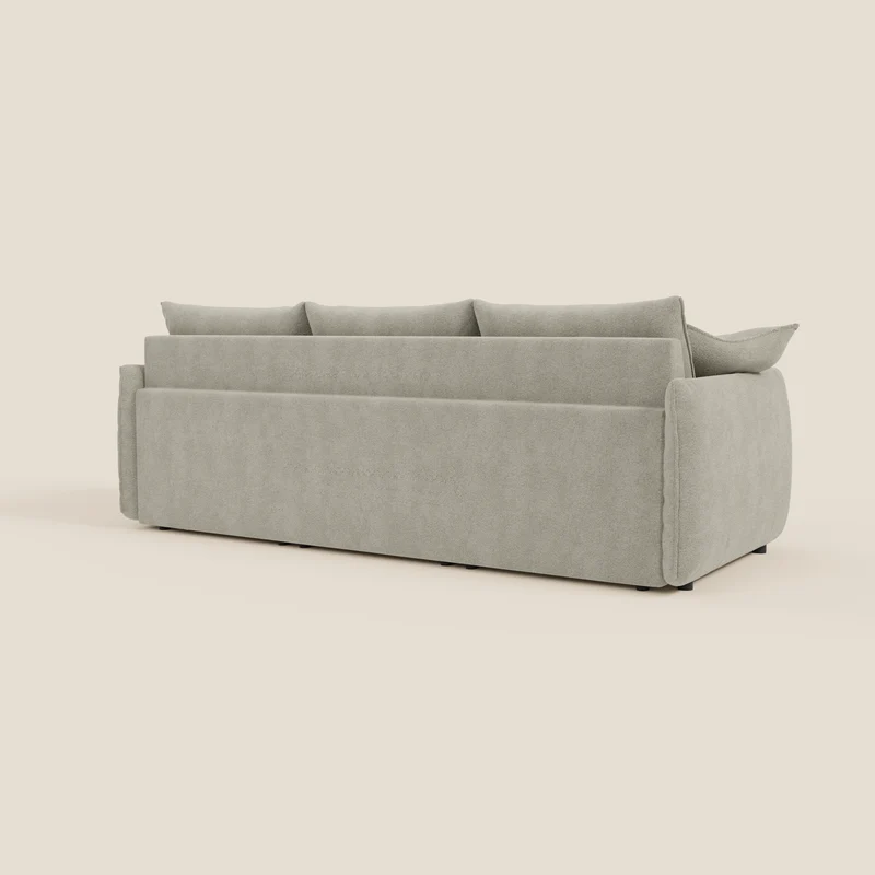 Flexar Canapé avec 3 assises coulissantes et dossier en duvet en bouclette douce et imperméable T07 beige