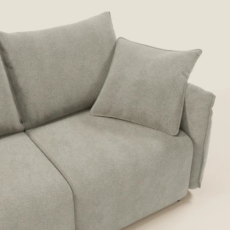 Flexar Canapé avec 3 assises coulissantes et dossier en duvet en bouclette douce et imperméable T07 beige