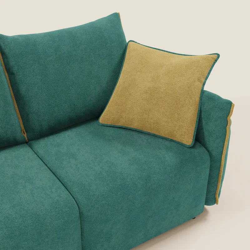 Flexar Canapé avec 3 assises coulissantes et dossier en duvet en bouclette douce et imperméable T07 Vert - jaine