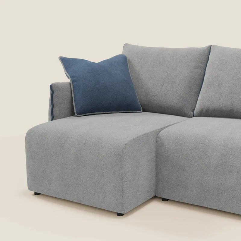 Flexar Canapé avec 3 assises coulissantes et dossier en duvet en bouclette douce et imperméable T07 Gris - bleu
