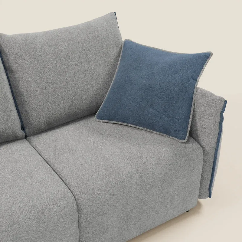 Flexar Canapé avec 3 assises coulissantes et dossier en duvet en bouclette douce et imperméable T07 Gris - bleu