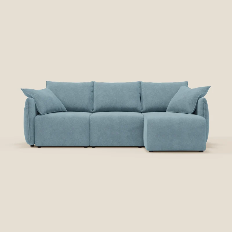 Flexar Canapé d'angle réversible avec assises coulissantes en bouclette douce imperméable T07
