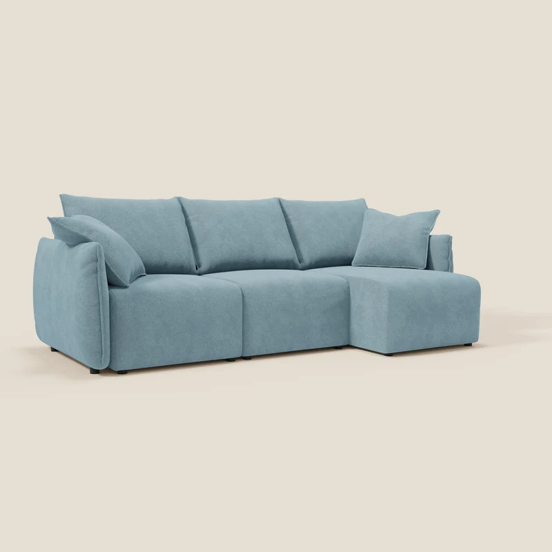 Flexar Canapé d'angle réversible avec assises coulissantes en bouclette douce imperméable T07