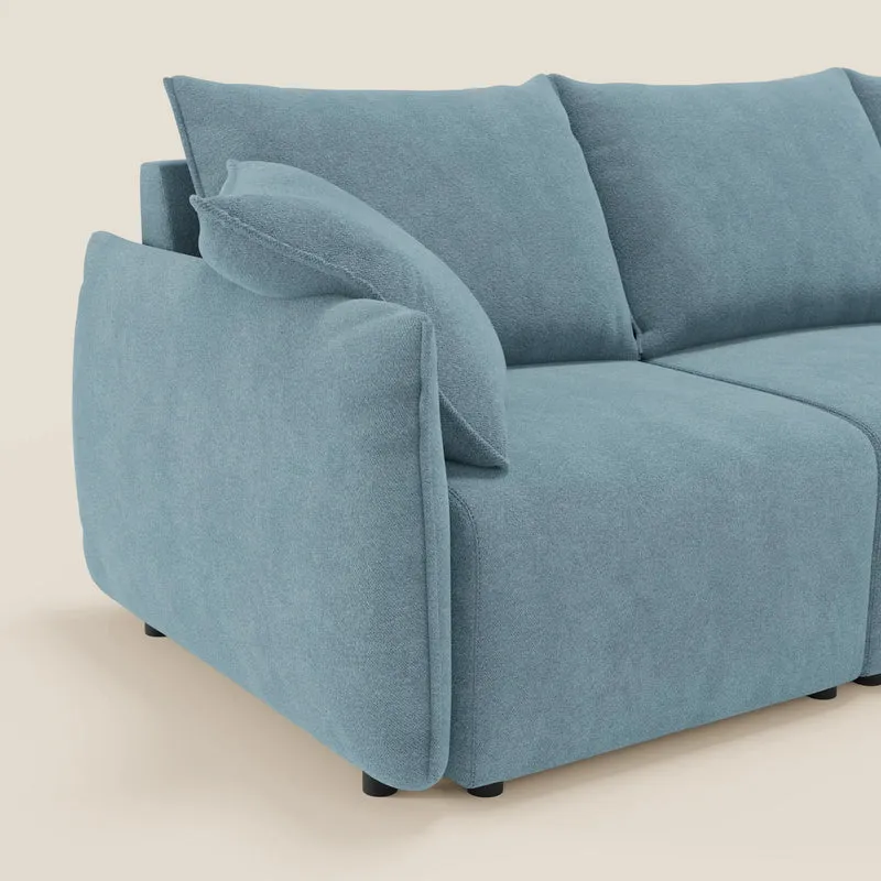 Flexar Canapé d'angle réversible avec assises coulissantes en bouclette douce imperméable T07