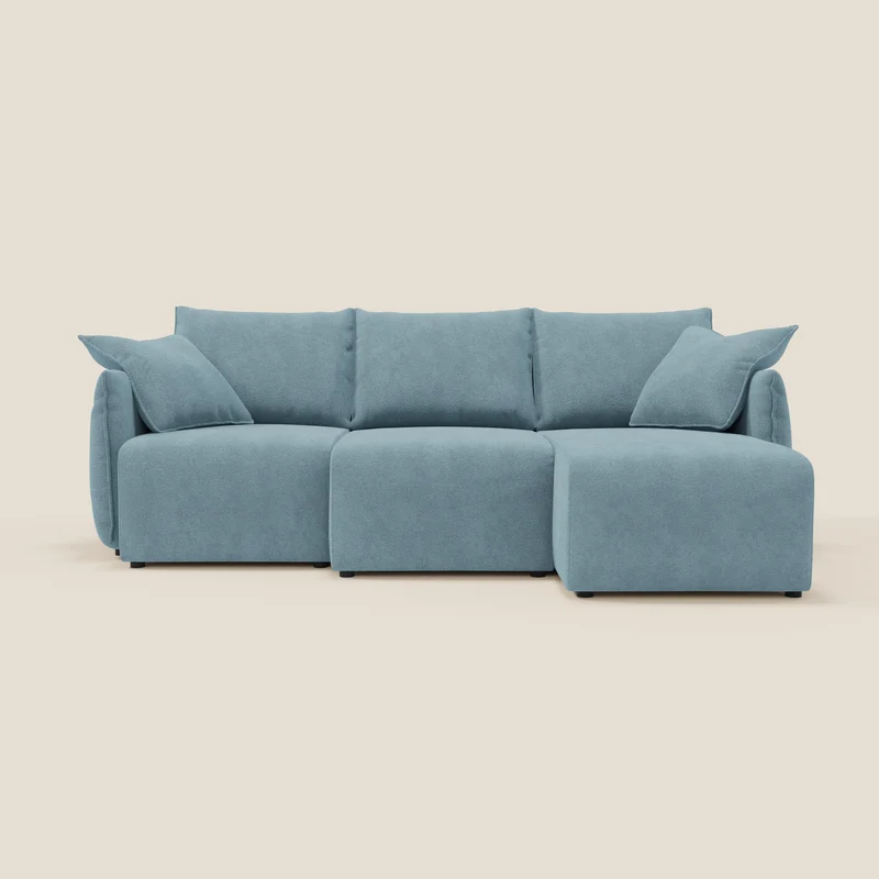 Flexar Canapé d'angle réversible avec assises coulissantes en bouclette douce imperméable T07