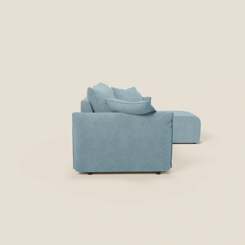 Flexar Canapé d'angle réversible avec assises coulissantes en bouclette douce imperméable T07