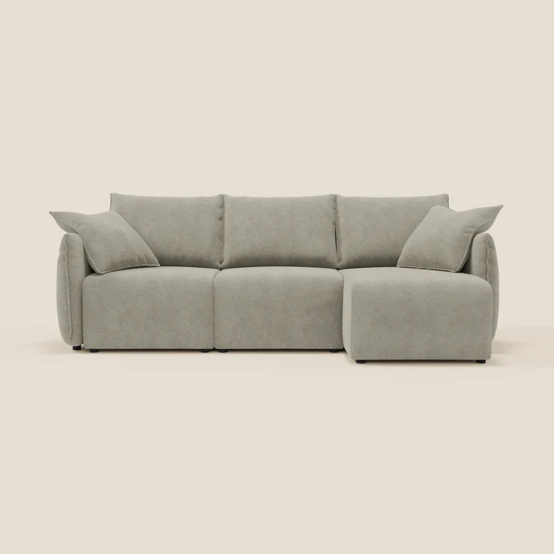 Flexar Canapé d'angle réversible avec assises coulissantes en bouclette douce imperméable T07