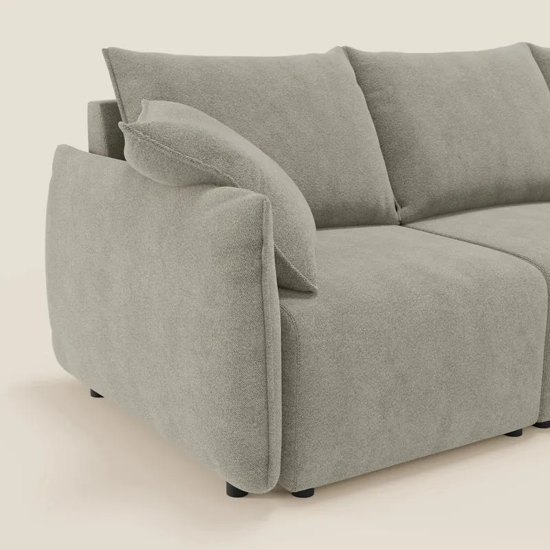 Flexar Canapé d'angle réversible avec assises coulissantes en bouclette douce imperméable T07